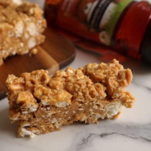 3-ingredient no bake caramel popcorn bars