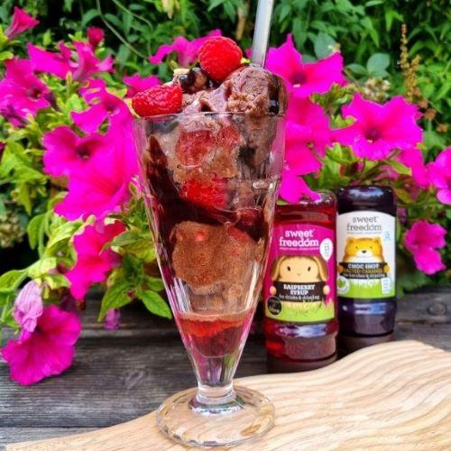 chocolate raspberry sundae