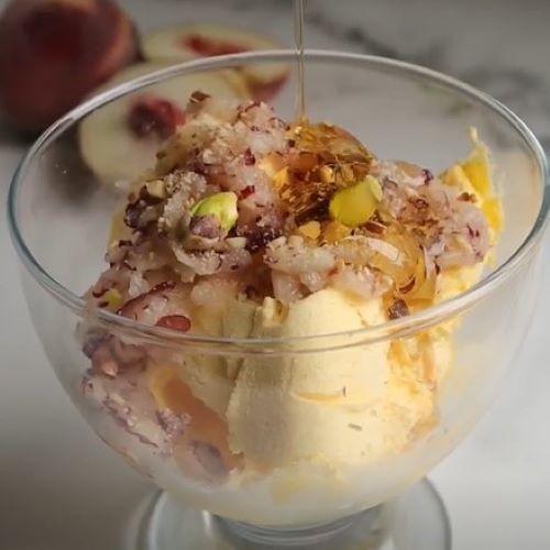 peach shaved ice
