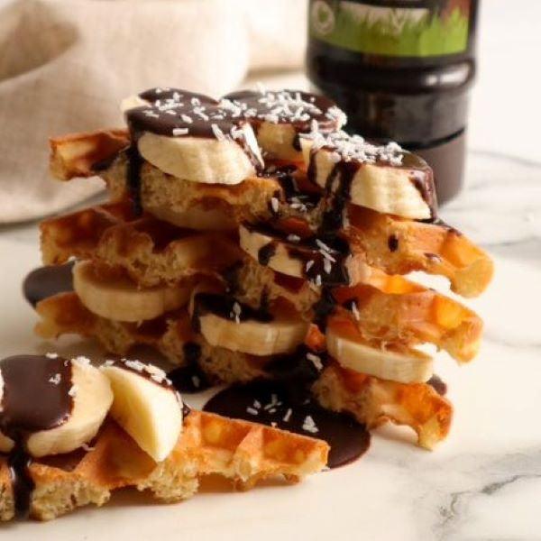 chocolate banana waffles