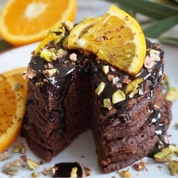 vegan chocolate orange pancakes
