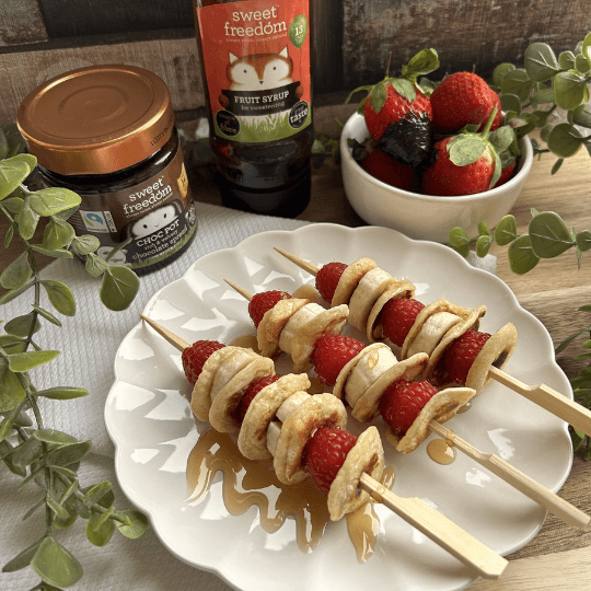 mini pancake skewers