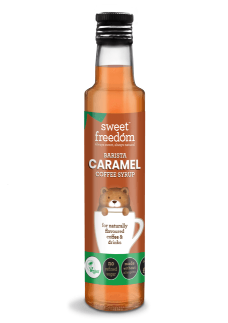 Barista Caramel Syrup 250ml in Glass Bottle – Sweet Freedom