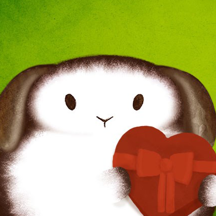 Sweet Freedom's Bea Bunny holding a heart