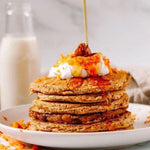 carrot cake caramel pancakes