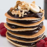 chocolate banana pancake stack