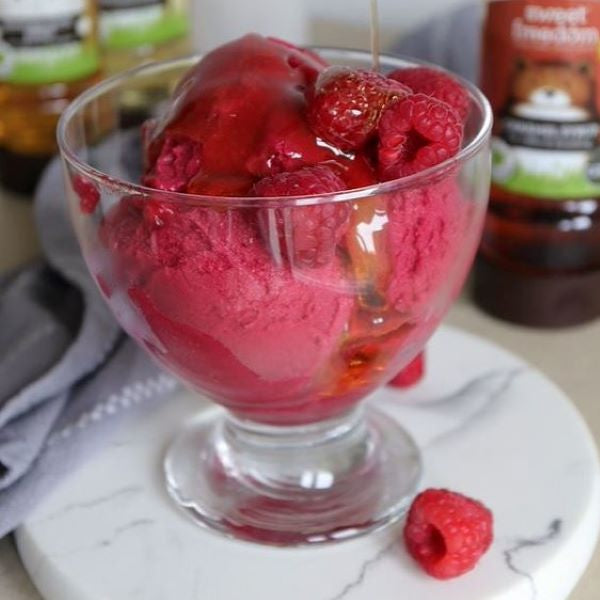 healthy raspberry sorbet