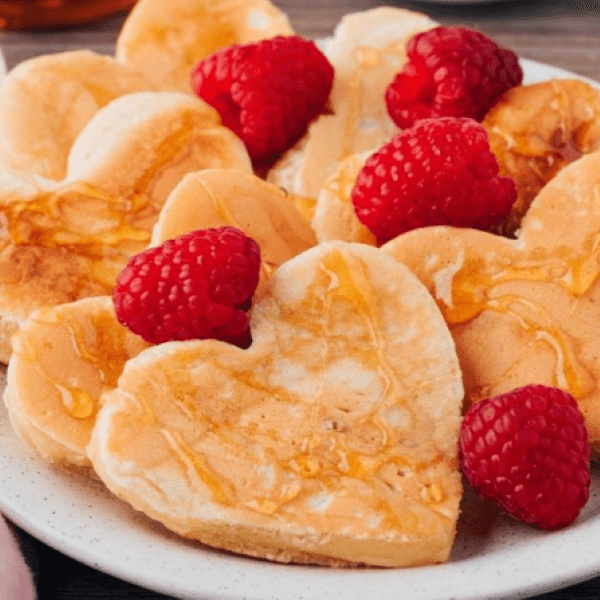 love heart pancakes