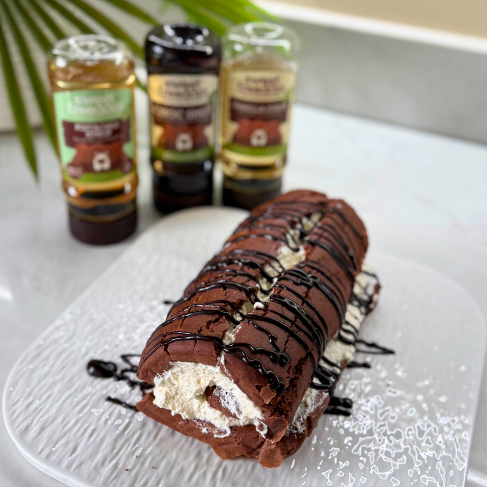 dubai chocolate inspired swiss roll