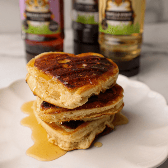 vegan heart shaped pancakes