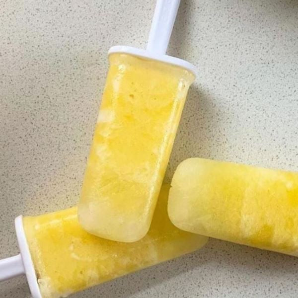 pineapple, coconut and lime ice lollies