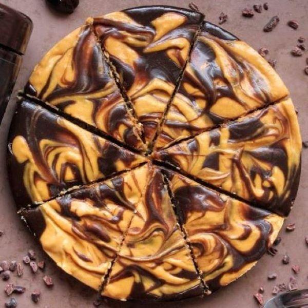 pumpkin swirl choc fudge slice