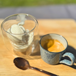 salted caramel affogato