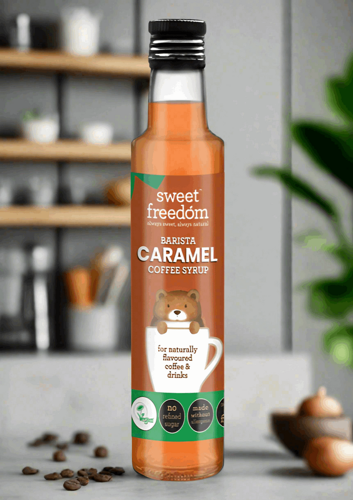 Barista Caramel Syrup 250ml in Glass Bottle