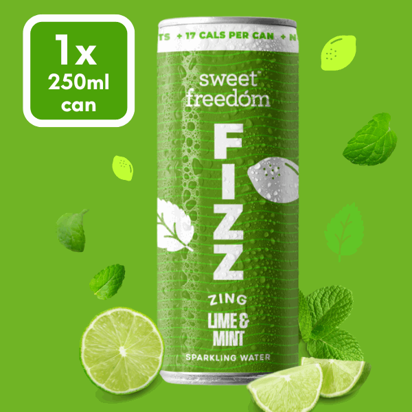 Sweet Freedom FIZZ™ Lime & Mint sparkling water, 1x 250ml can