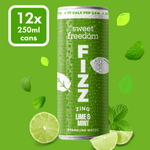 Sweet Freedom FIZZ™ Lime & Mint sparkling water, 12x 250ml cans