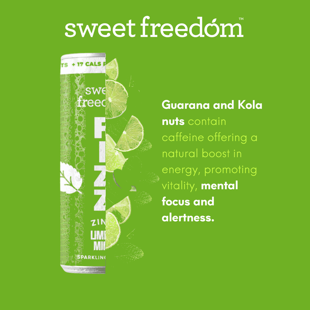 Sweet Freedom FIZZ™ Lime & Mint sparkling water, 12x 250ml cans