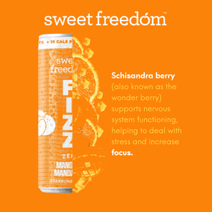 Sweet Freedom FIZZ™ Mango & Mandarin sparkling water, 12x 250ml cans