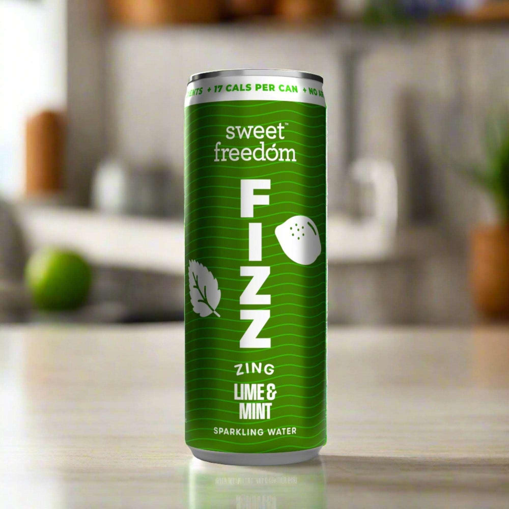 Sweet Freedom FIZZ™ Lime & Mint sparkling water, 12x 250ml cans