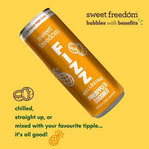 Sweet Freedom FIZZ™ Pineapple & Coconut sparkling water, 1x 250ml can