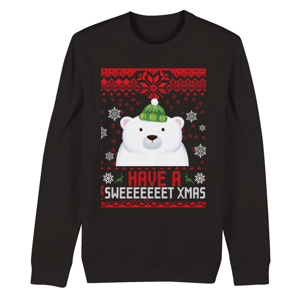 LIMITED EDITION Organic Unisex Percy the Polar Bear Christmas Sweatshirt